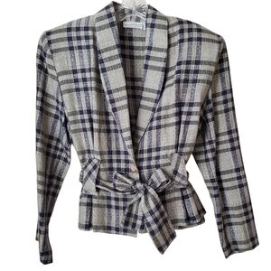 Vintage For Pete's Sake Plaid Linen Jacket